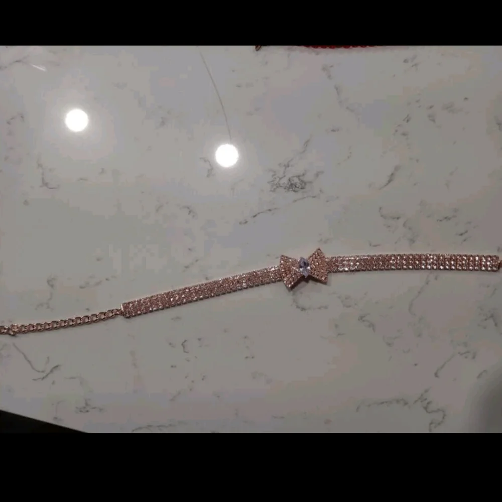 Sparkly Champagne Bow Tie Collar For Pet